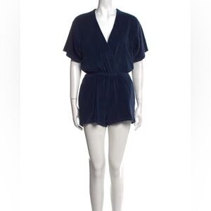 Suzie Kondi SYMI wrap front beach terry cotton stretch romper XL